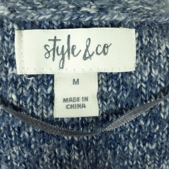 Style & Co Open Front Cardigan M Blue Gray 418 - Picture 4 of 5